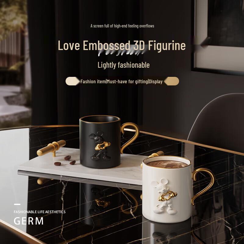 Genie Disney Heart Embossed Ceramic Coffee Mug 415ml