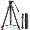 NEEWER Video Tripod Camera Tripod with Fluid Aluminum Portable Camera Tripod Stand for DSLR Compatible with Manfrotto QR Maximum Load TP73 Head,