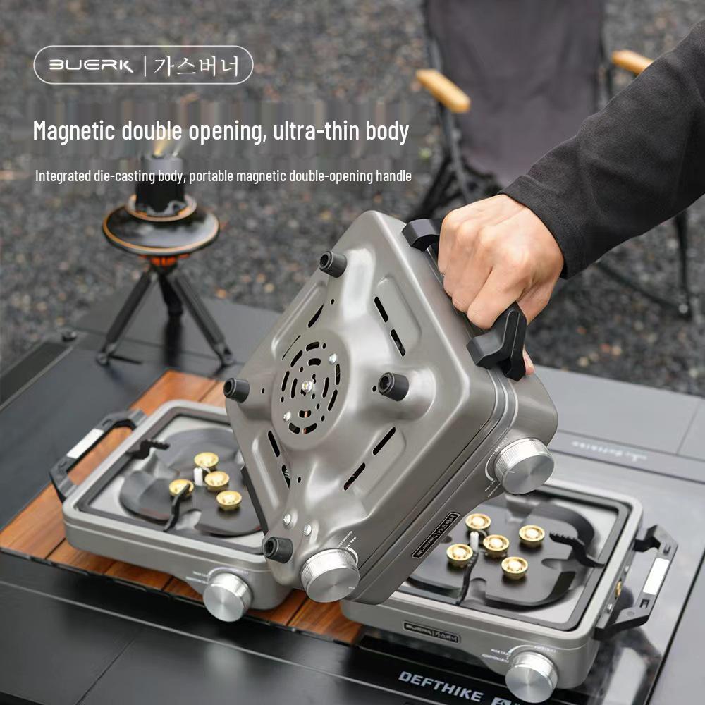 BUERK High-Fire Double-Burner Outdoor Folding Camping Stove