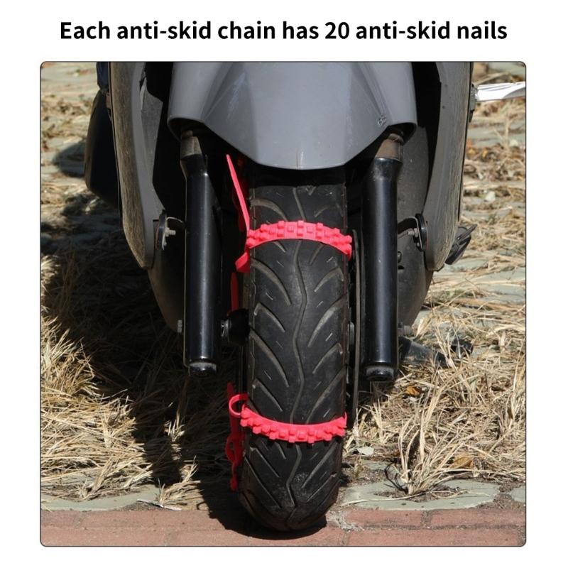 10Pcs Anti Snow Chains Emergency Tyre Wheel Cable Adjustable Anti-Slip Snow Tire Chains for Car SUV Anti Skid Cable Tie