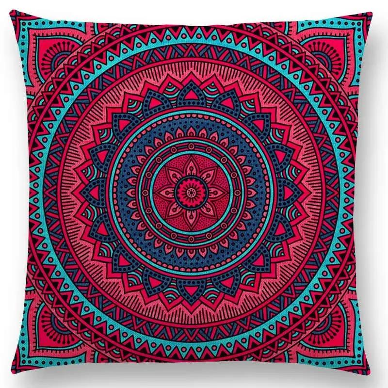 Hippie Mandala Boho Rainbow Floral Pattern Decor Throw Pillow Case Sun Moon Flowers Dream Fantasy Gorgeous Cushion Cover Sofa