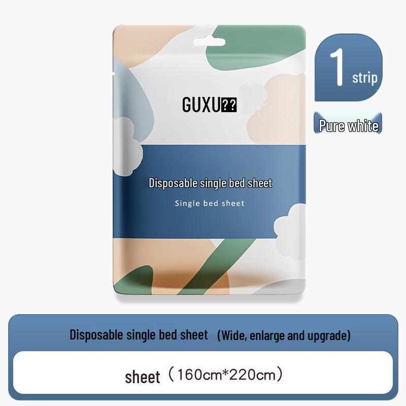 100% Baumwolle Dickes Einweg-Bettwäsche-Set: Bettlaken, Bettbezug & Kissenbezug - Tragbar, Schmutzabweisend für Hotel & Reise