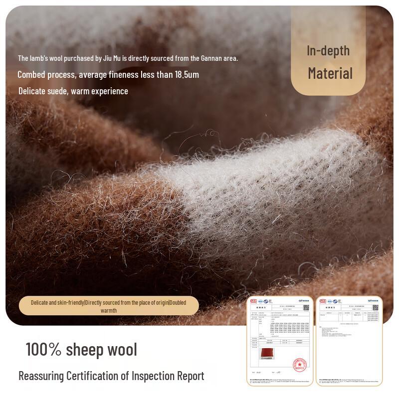 JIUMU Women's Pure Wool Autumn Winter Scarf & Shawl