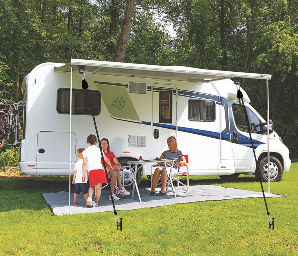 Tent Fastener Rope Adjustable Fixed Buckle Pulley Rope Awning Tie Down Kit Tent Hooks Clips Tent Stakes For Caravan Motorhome RV