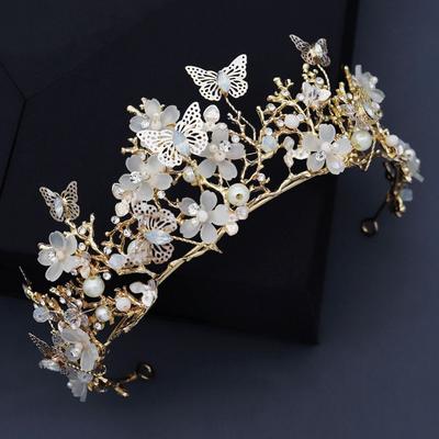Hair Headband Bride Tiaras Wedding Baroque Rhinestone Crown Butterfly Hairband Hair Jewelry Crystal