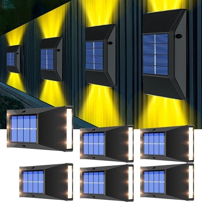 Solární světlo 2000 LM Vodotěsné nástěnné LED světlo Venkovní sluneční světlo Světelné plotové svítidlo Pro zahradu Ulice Krajina Balkon Dekor