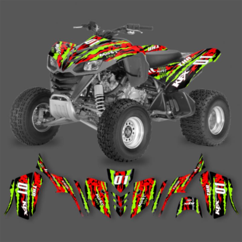 PowerZone Custom Team Graphics Backgrounds Decals Stickers Kit For KAWASAKI KFX 700 Stickers 04