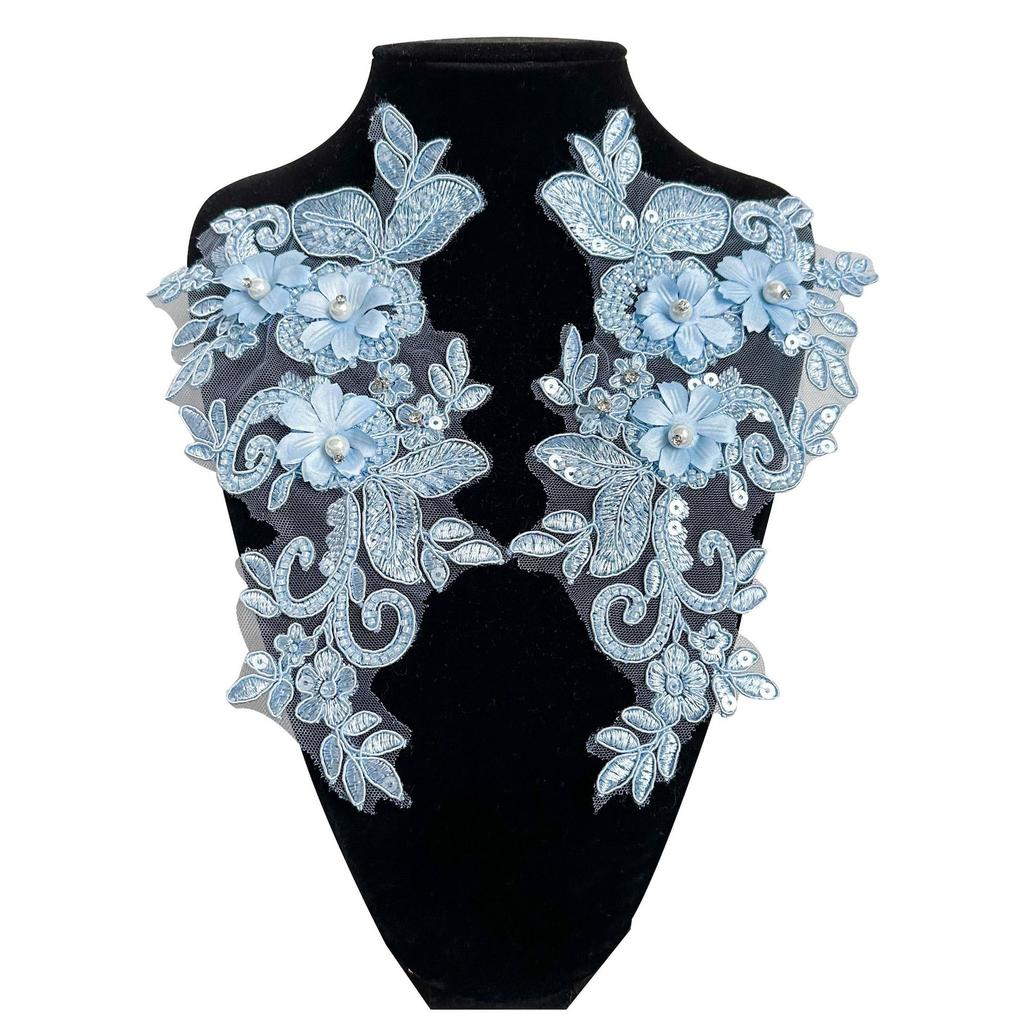 White, Yellow, Pink, Blue And Purple, Lace Three-Dimensional Flower Pieces To Flowers Diy Bridal Headgear Jewelry Materials, Wedding Dress Decals