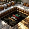 Everything Will Be OK Inspirational Rug, Black Multicolor Letter Carpet for Living Room, Soft Non-Slip Sofa Mat with  Decor