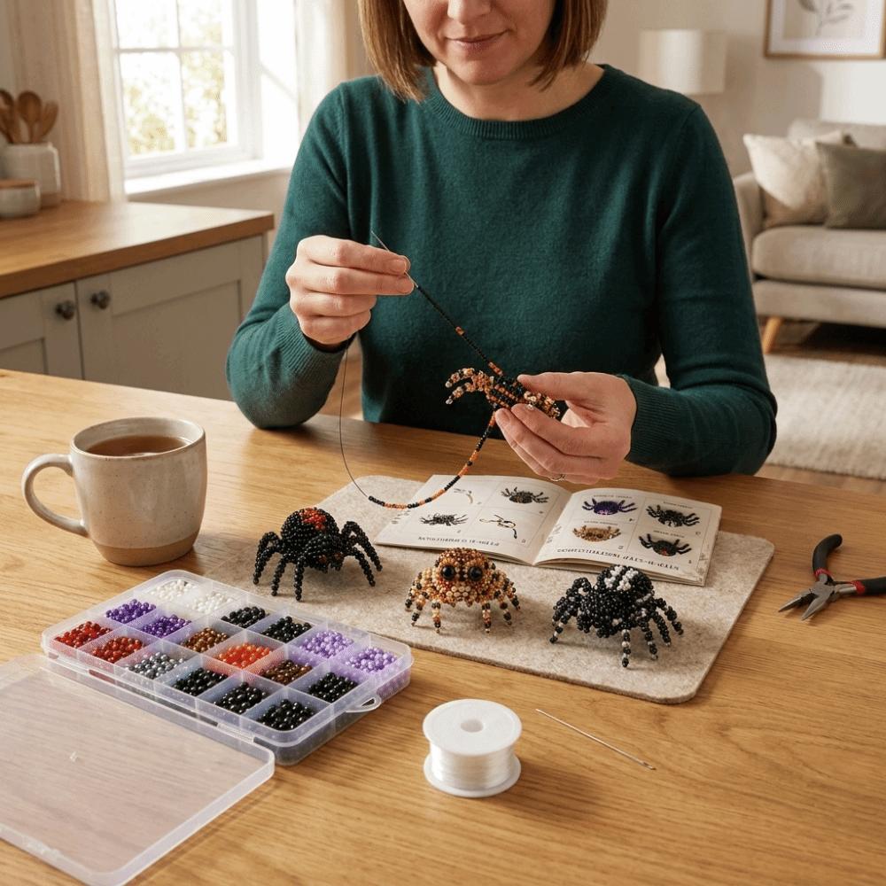 Kürbis 3D Perlen DIY Bastelset Elfen Perlen Spinnen Ornament Klassenzimmer Aktivitäten