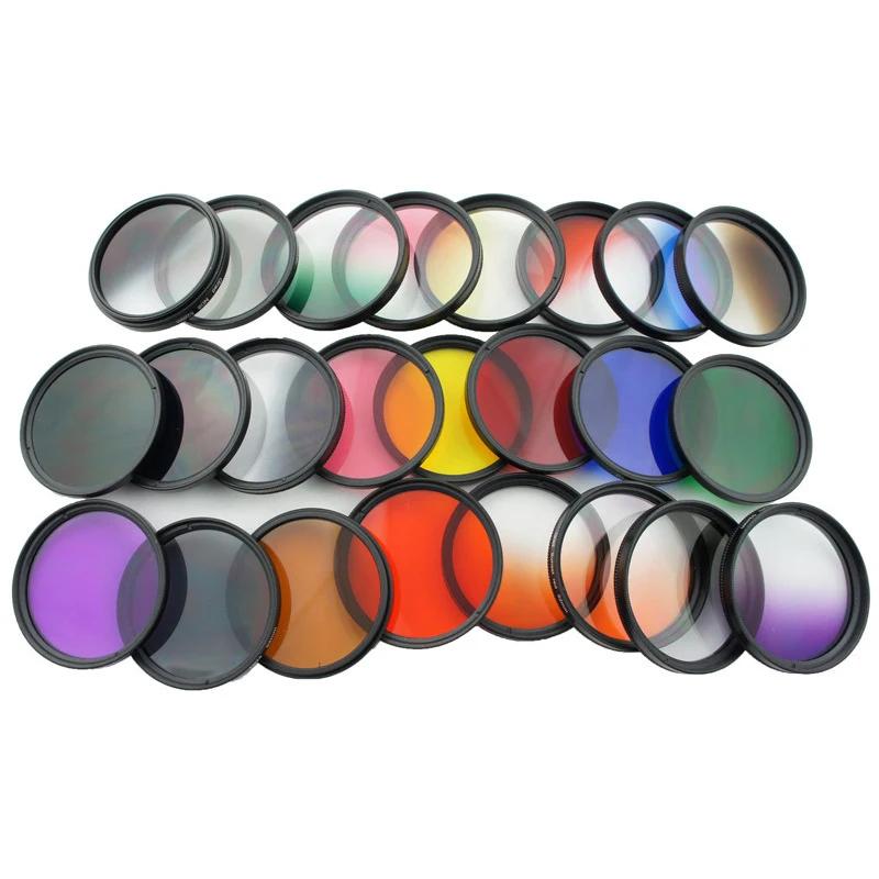 Lens filter Gradient ND Filter Full Color ND2 ND4 ND8 Red Yellow Green Orange Blue Grey Purple For GoPro Canon Nikon Sony 6