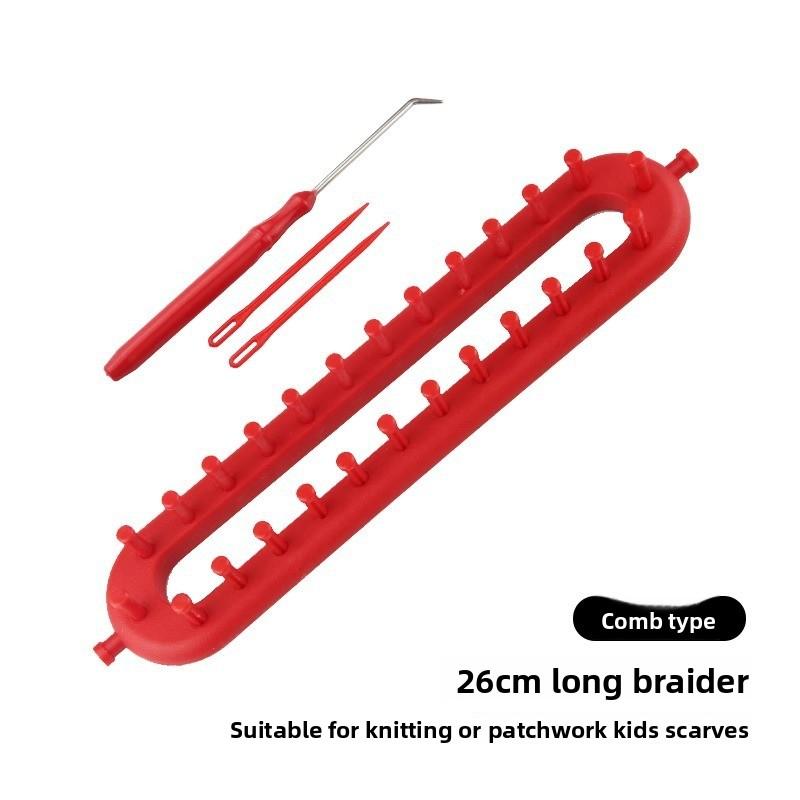 Самодельная вязальная машина для шарфов, тонкозубая вязальная машина для полотенец, шарфов, свитеров, набор инструментов для вязания пряжей Rectangle 26cm 1pc