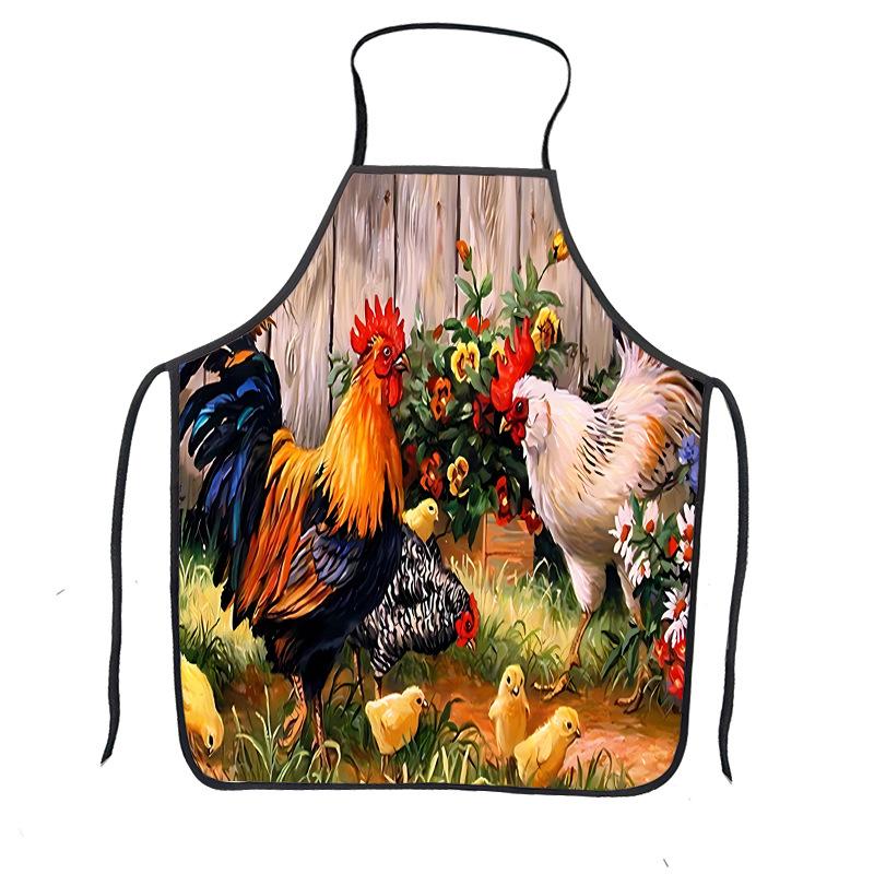 Innovative 3D Rooster Print Waterproof & Stain-Resistant Apron