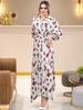 2025 Autumn Waist-Slimming Print Long Dress: European & American Fashion