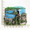 Brasilien-Kühlschrank-Kühlschrankmagnet-Aufkleber, 3D-handgefertigtes Kunstharz, Reisegeschenk, Souvenir, Sammlung, Dekoration