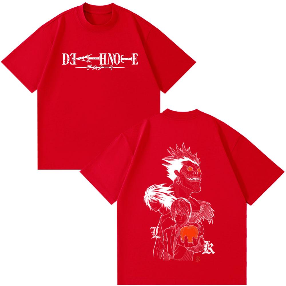 Anime Death Note Ryuk Yagami Light L·Lawliet T Shirts Unisex Women Clothing Cotton T-shirt Summer Fashion Short Sleeve Streetwears S