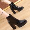 Fashion Super High Heels Women Snow Ankle Boots Platform Pointed Toe Sexy Shoes Chunky Chelsea Boots 2024 Trend Winter Goth Botas Mujer