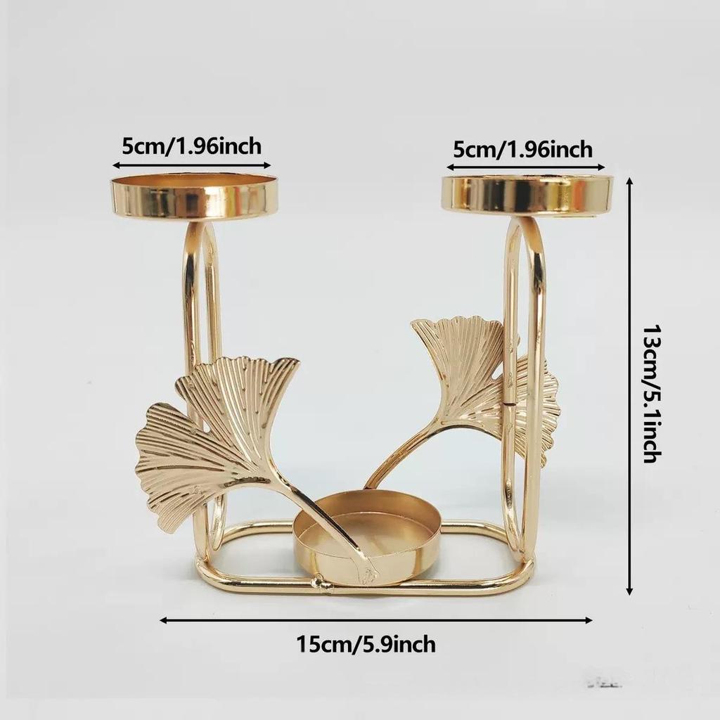 Gold Iron Art Candlestick for Wedding, Valentine's Day & Christmas Dining Table or Bar Decor