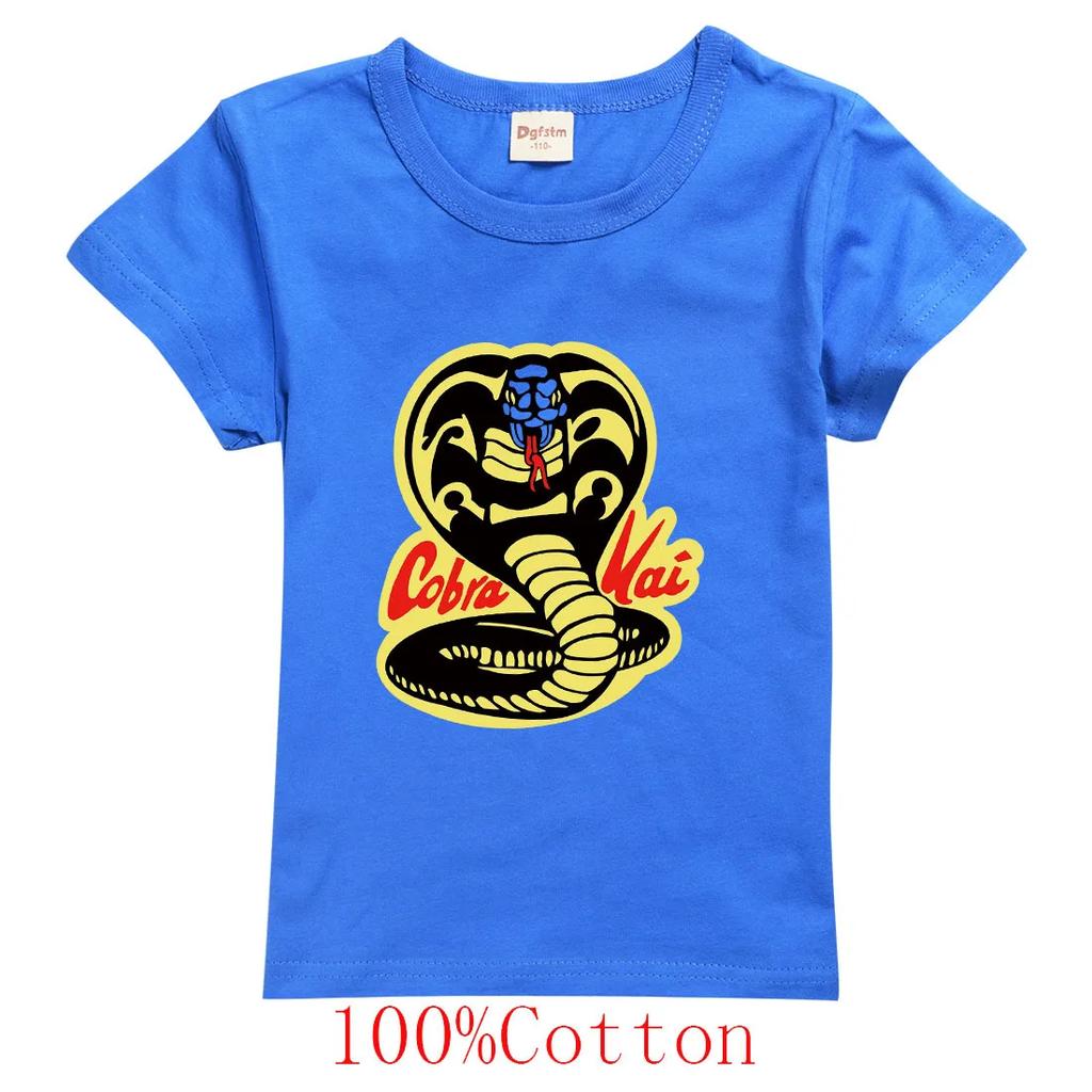 Horké letní dětské tričko s potiskem Cobra Kai ze 100% bavlny velikosti 100CM až 160CM