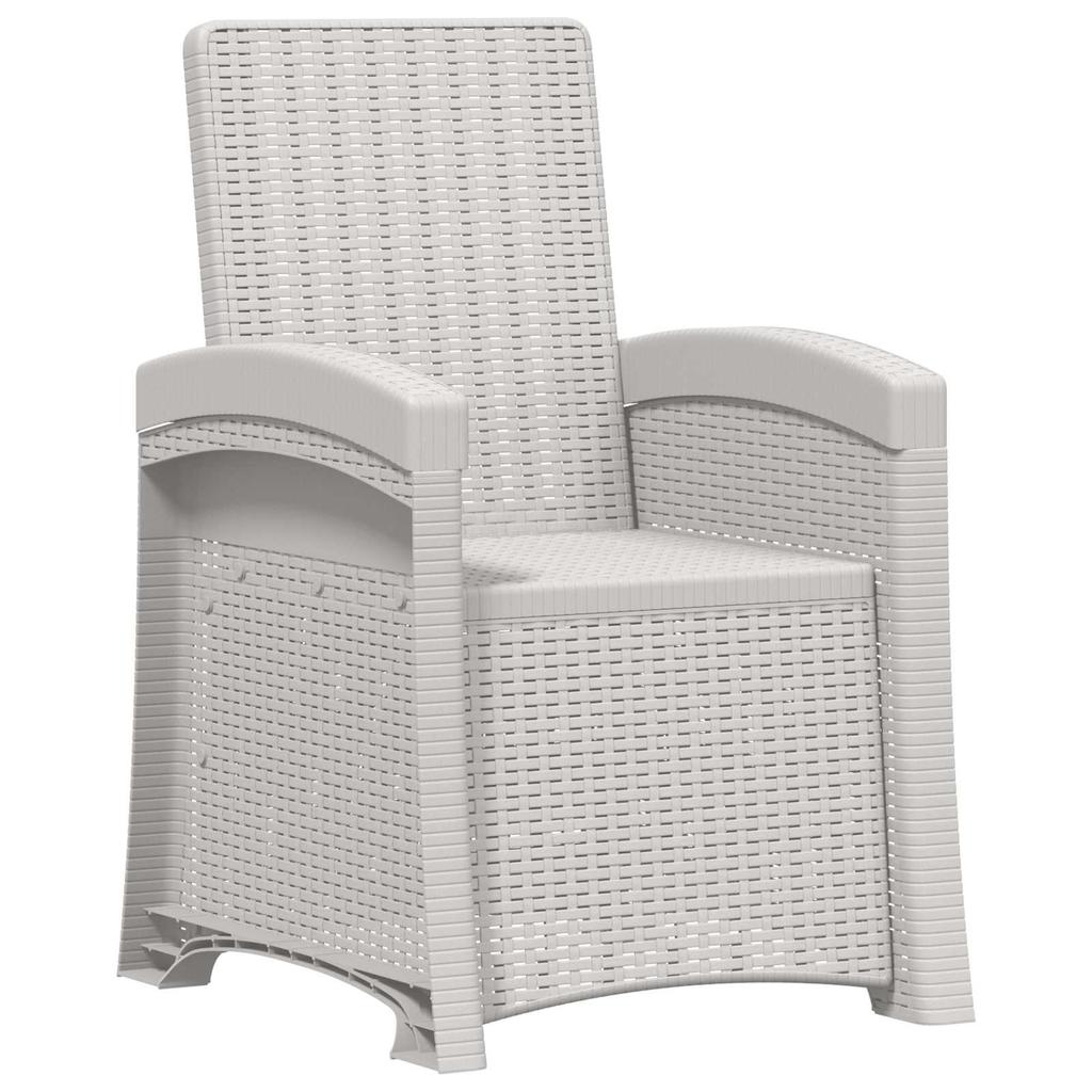 Garden Lounge Chairs Rattan Look 2 pcs White and Taupe PP