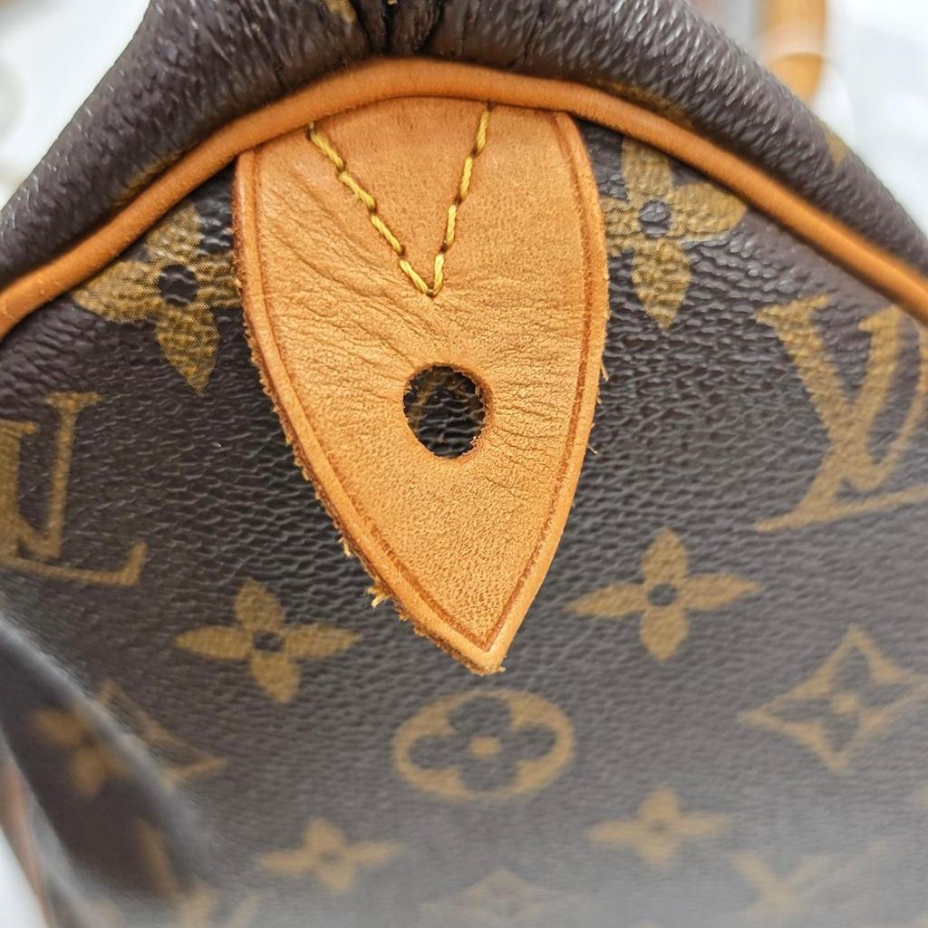 [Použité] Speedy 30 Elegantní Kompaktní Módní Dojíždějící Klasický Monogram Potahovaný Plátno S Koženým Lemem Polštářová Taška - Dobrý #1AWJA1L