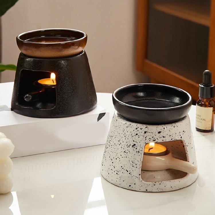 Stylish Ceramics Essential Oil Burners with Bowl and Tealight Candle Spoon for Aromatherapies and Relaxation Room Decors