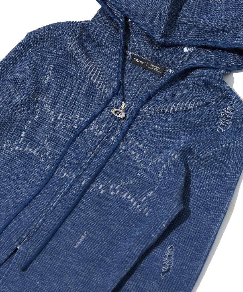 CRITIC Wormhole Hoodied Knit(For Women) Blue