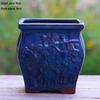 Creative Handmade Coarse Pottery Terracotta Pot - Large Square Glossy Glazed Planter with Low Breathable Rim for Succulents and Pothos