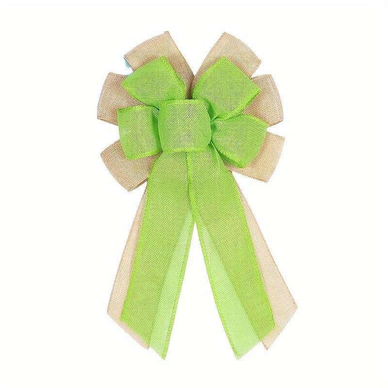 Красочный многослойный бант из мешковины летний венок декоративное подвесное домашнее украшение Summer Green Bow