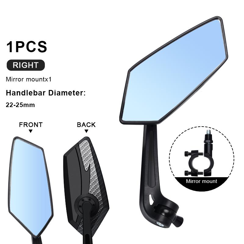 Bicycle Rear View Mirror Wide Range Reflector Two-Color Wide Angle Adjustable Bike Handlebar Rearview Mirrors MTB Accessories