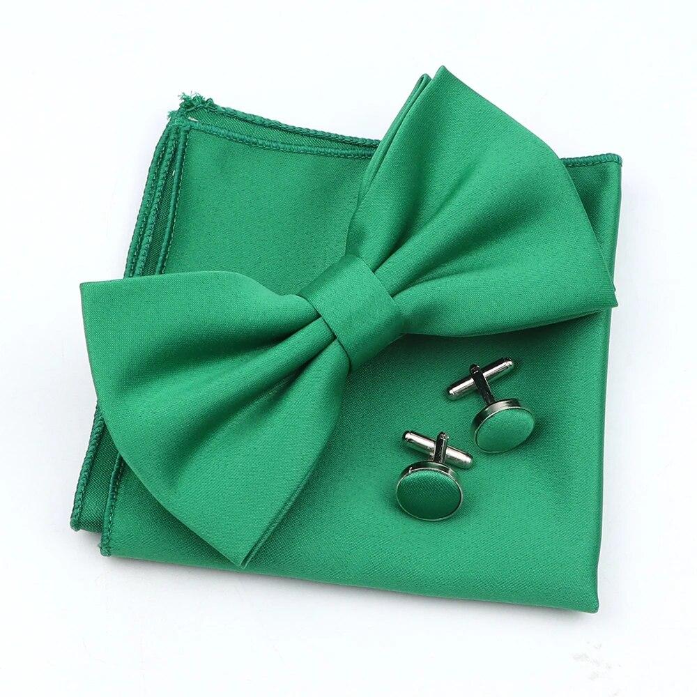 

Сплошной цвет мужской носовой платок с галстуком-бабочкой, набор запонок, полиэстер, бабочка, аксессуары для свадебной вечеринки и ужина