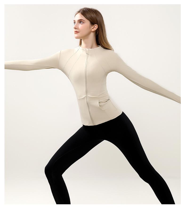 Women's Autumn Long Sleeve Zipper Yoga Jacket - Slim Fit for Running & Training