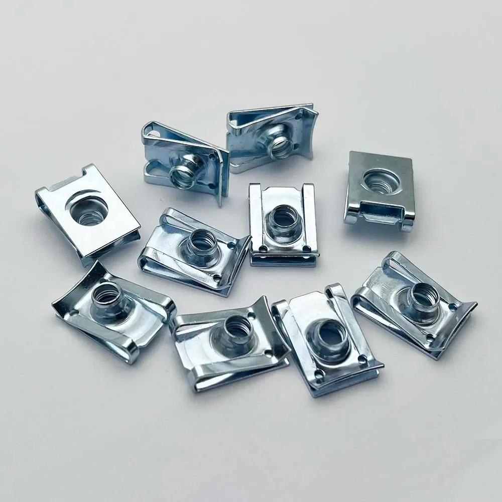 10pcs M8 U Type Clips with Thread 8mm 5mm 6mm 4mm Reed Nuts for Car Motorcycle Scooter ATV Moped