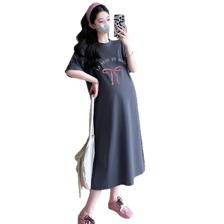 Fashion T-shirt Dress Women's 2026 New Ins Lazy Wind Loose Large Size Lazy Dress Summer Split Over the Knee