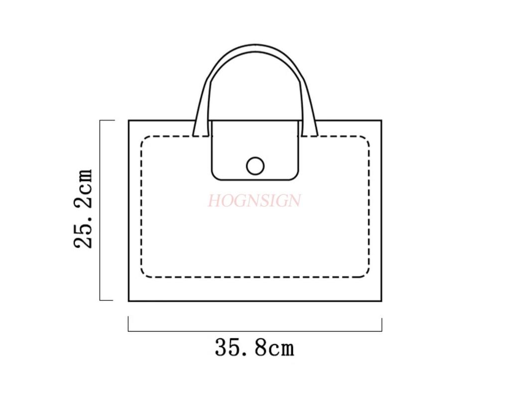 1pcs Customized Leather File Bag with Large Capacity, Thick Hand-held Zipper, Simple Laptop Bag, Storage and Data Bag