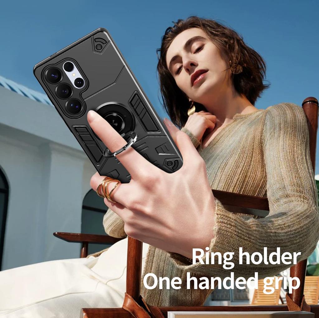 Für Samsung Galaxy S25 Ultra S25+ Hülle Für Samsung S25Plus S25Edge S25FE Panzer Stoßfest Ringständer Halter Schale Coque Fundas