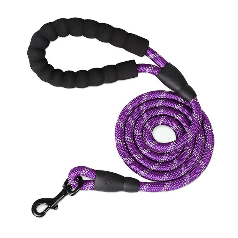 Reflective Dog Leash for Small Medium Dogs, Anti-Burst Nylon Pet Lead with Comfortable Handle, Night Safety Walking Rope for Puppies and Cats