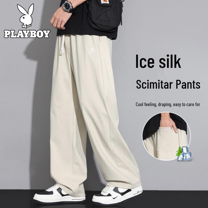 PLAYBOY Men s Ice Silk Blade Casual Pants L