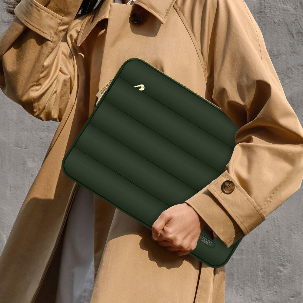 Torba Pokrowiec Puffy Na Laptop 15-16'' + Etui Na Akcesoria - Oliwkowy