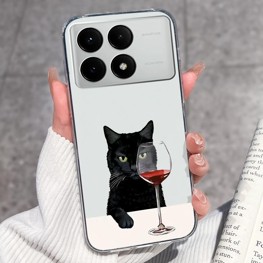 Case For Redmi K70e K60e K80 K70 K60 K50 K40 K30 K20 Pro K30i Cute Cartoon Piggy Pattern Phone Cover Transparent TPU Anti Fall Shell For Redmi Housing