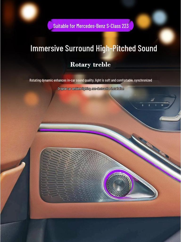 S-Class S400L/S450L Rear Door Rotating Tweeter & Ambient Light Upgrade