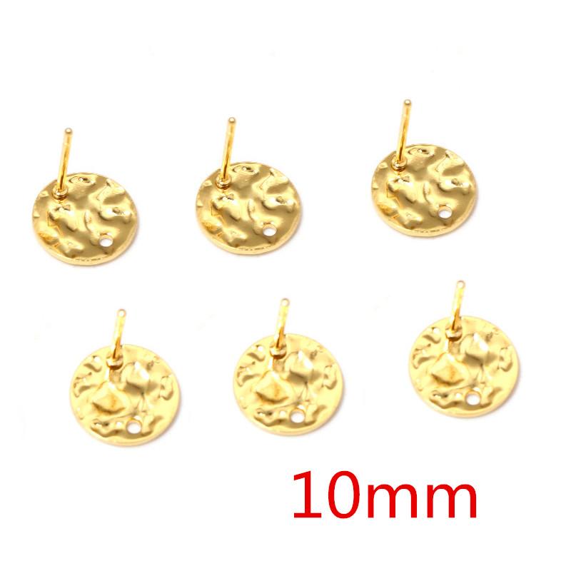20pcs 316 Stainless Steel Gold Color Geometric Earring Stud Earring Posts Connector For DIY Earrings Jewelry Making Supplies