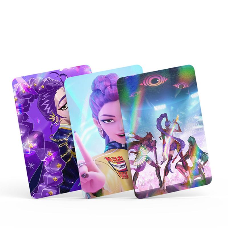Kpop Caçadores de Demônios Cartas Adesivos Anime Moive Cartas de Álbum Huntrix Kpop Chaveiros Decoração de Aniversário Presente para Fãs Lembrancinha
