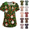 Women's Christmas Print Casual Neck Top with 3/4 Sleeves