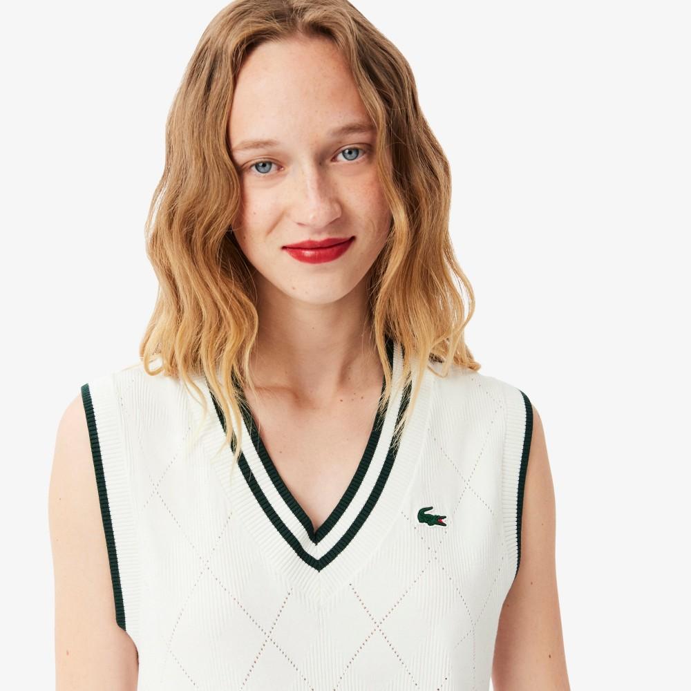 [lacoste] Women's Golf Argyle Pattern Sweater Vest AF9602-55N0LP