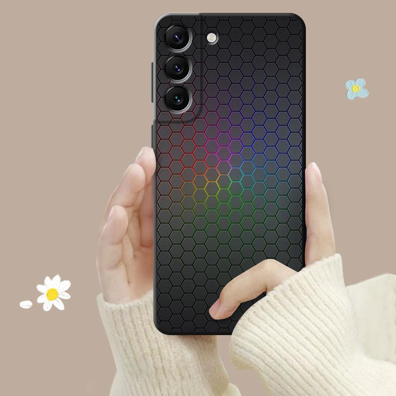 Luxury Carbon Fiber Texture Phone Shell For Samsung Galaxy S23 S22 S21 S20 Fe Ultra S10 S9 S8 Plus Note 20ultra 10plus Case