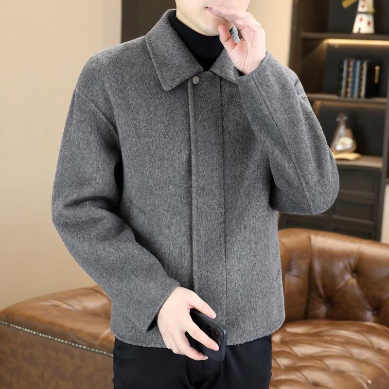Hengyuanxiang Men's Wool-Blend Business Casual Lapel Jacket