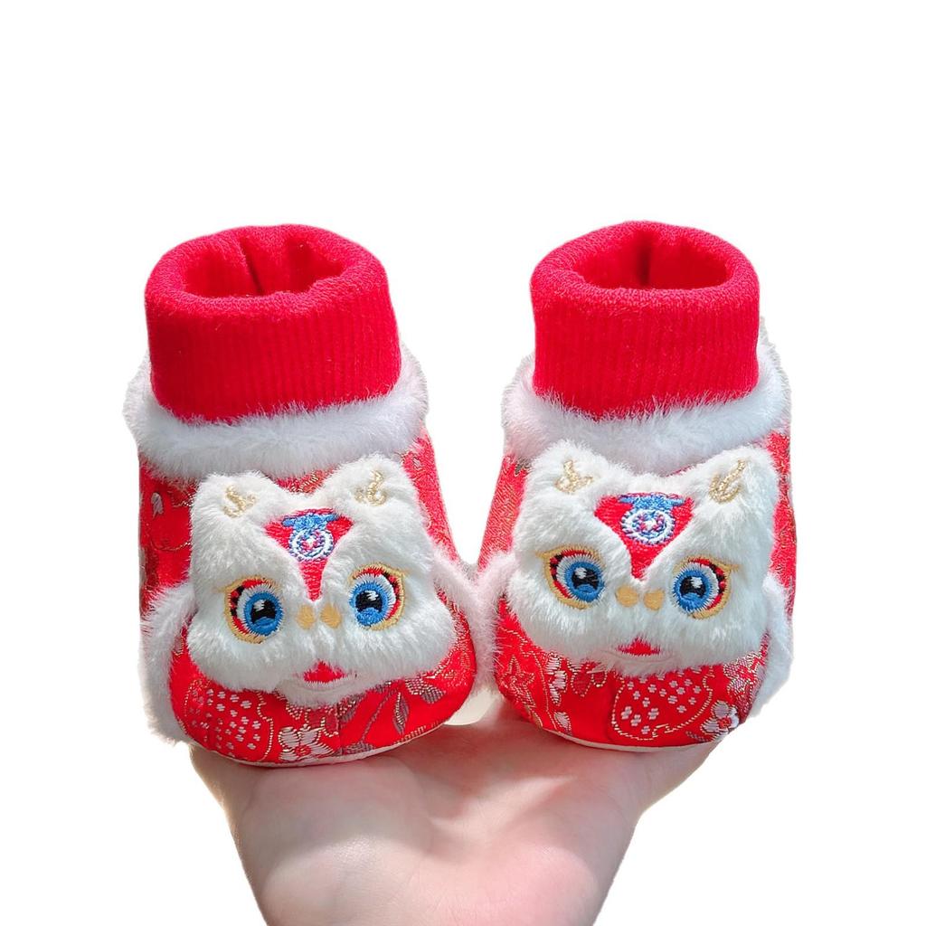 Winter-Babyschuhe mit Rotem Samtfutter – Unisex, Warm, Vor-Laufschuhe für Säuglinge