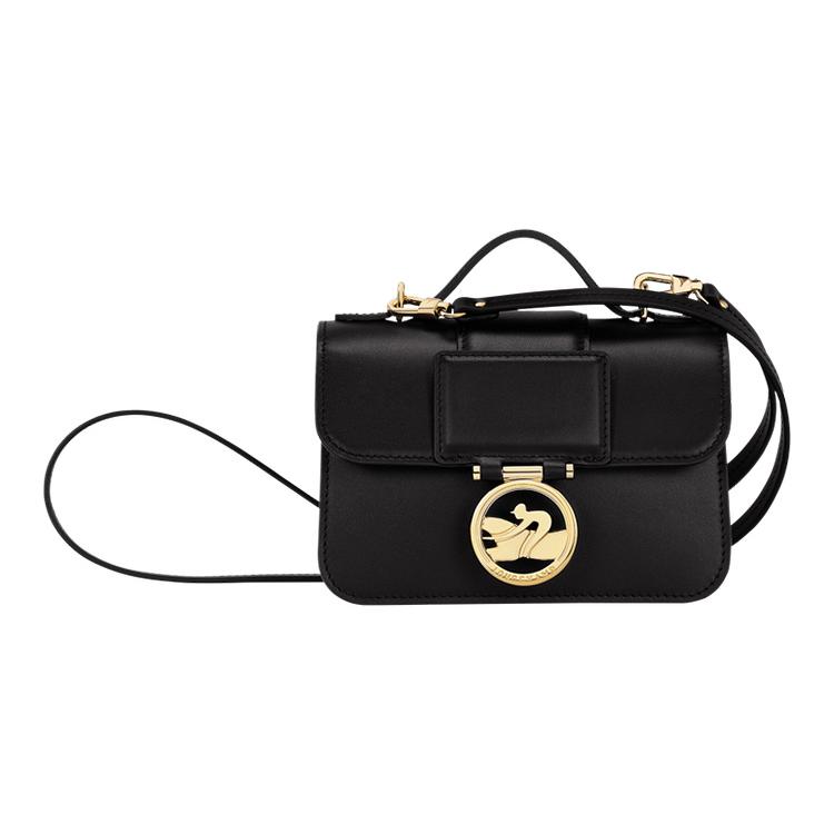 New LONGCHAMP BOX TROT Calfskin Handbag Shoulder Bag Crossbody Bag Extra Small Women's Black 10180HAU001