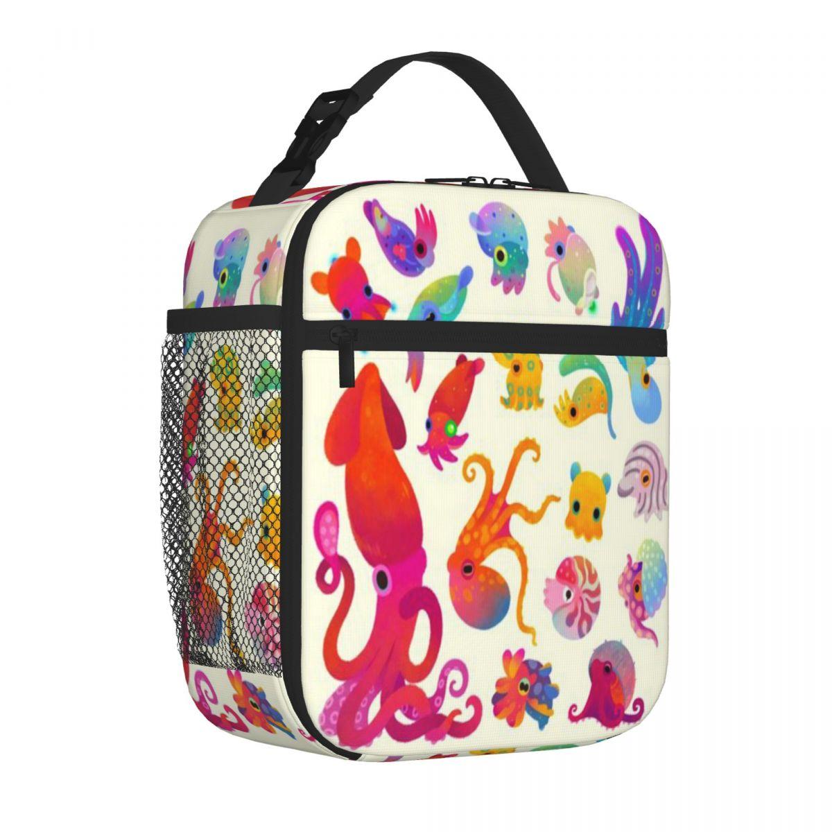 Bestselling Cephalopod - Pastel Kawaii Thermal Lunch Bag Preschool Lunch Insulated Snack Tote One Size